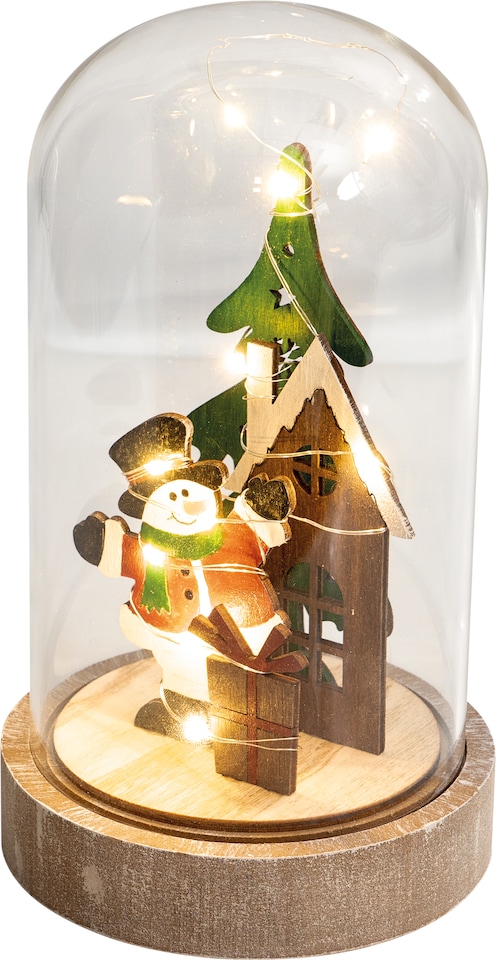 image 1 of St Helens Festive Cloche Scene (Snowman)