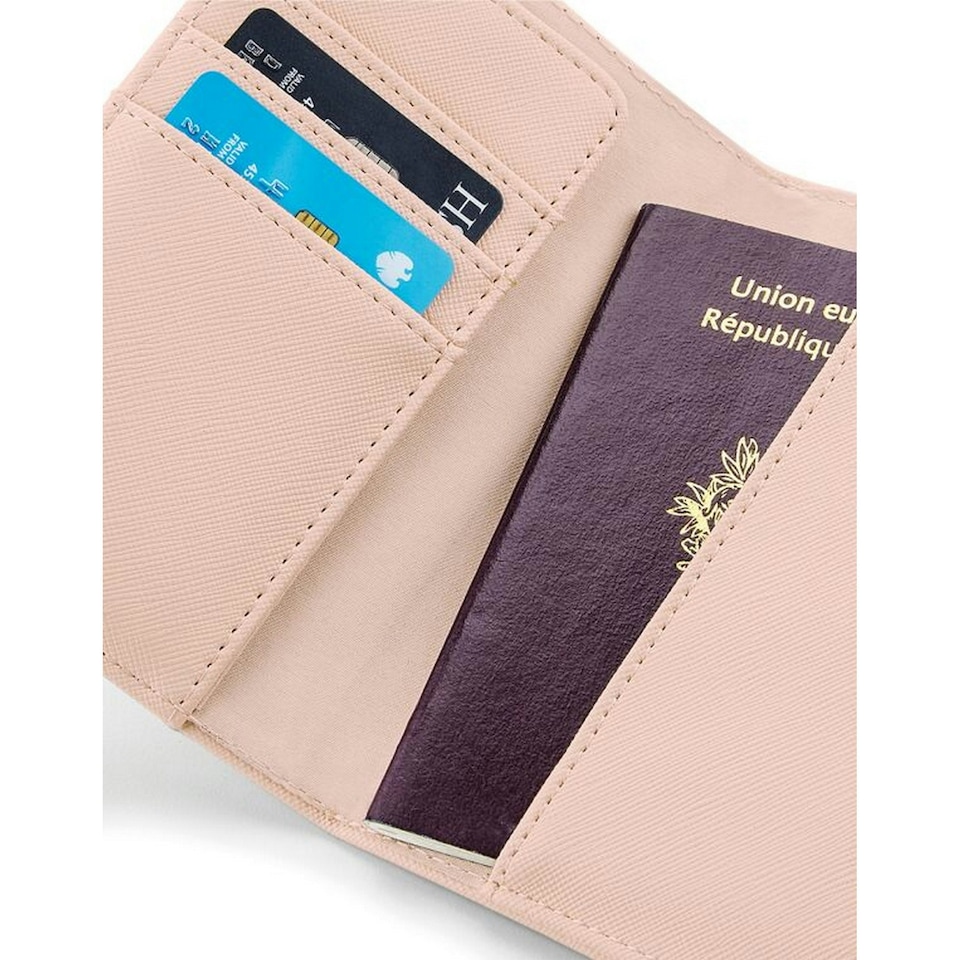 image 1 of Bagbase Boutique Passport Holder and Luggage Tag Set - Soft Pink - One Size Blue
