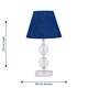 image 4 of Chrome Two Ball Table Lamp with Navy Blue Shade Chrome | Blue