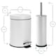 image 4 of Harbour Housewares Bathroom Bin & Toilet Brush Set - 3L - Matt Pink - Round Stainless Steel Slim Trashcan Rubbish Bin & Brush