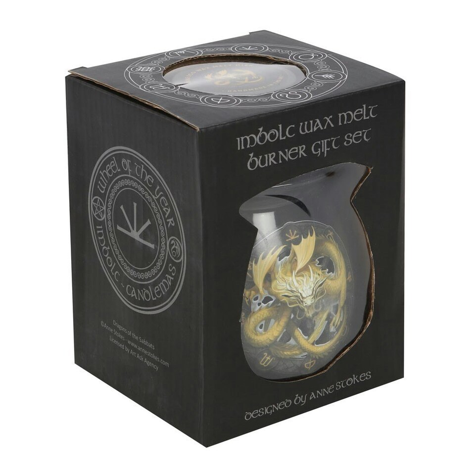 image 1 of Anne Stokes Imbolc Wax Melt Burner Set - Black/Yellow - One Size