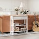 image 2 of HOMCOM 80x75cm Console Table w/ Drawer 2 Shelves Worktop Handle Retro White White | White