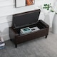 image 7 of HOMCOM PU Leather Storage Ottoman Bench Storage Chest Tufted Ottoman Cube with Flipping Top 92L x 40W x 40H cm Brown