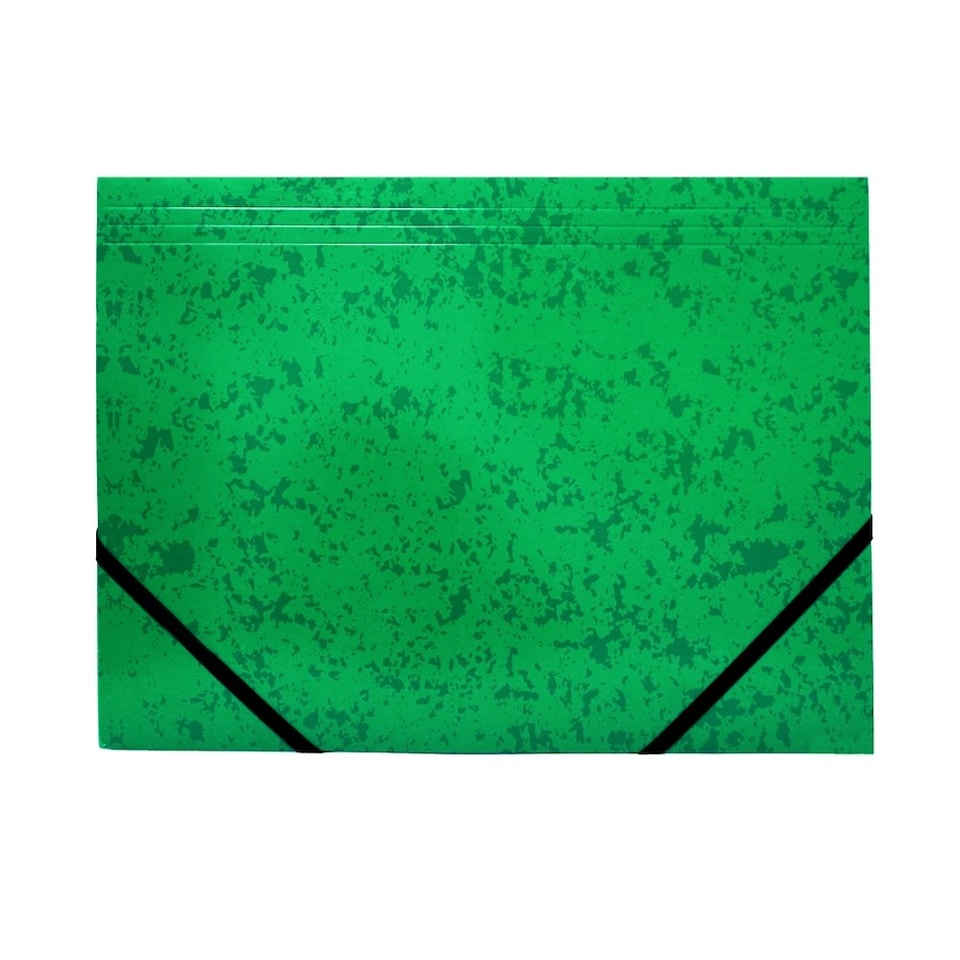 image 1 of A4 Green Card 3 Flap Folder With Elastic Closure