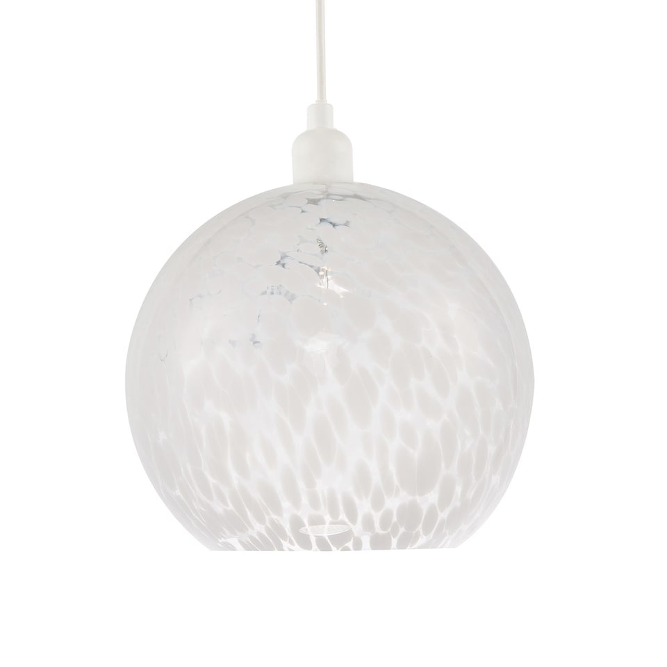 image 1 of Modern Opal White Snowflake 25cm Glass Pendant Ceiling Lighting Shade | White | White | 1