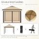 image 3 of Outsunny 3.3 x 3.3m Pop Up Gazebo, Double Roof Foldable Canopy Tent with Zipped Mesh Sidewalls, Height Adjustable and Carrying Bag, Event Tent for Patio Garden, Beige
