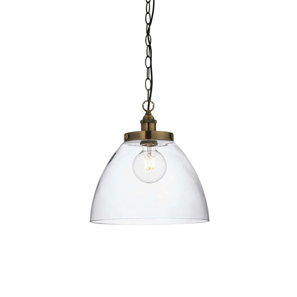 image 1 of Hansen Grand Dome Ceiling Pendant Antique Brass