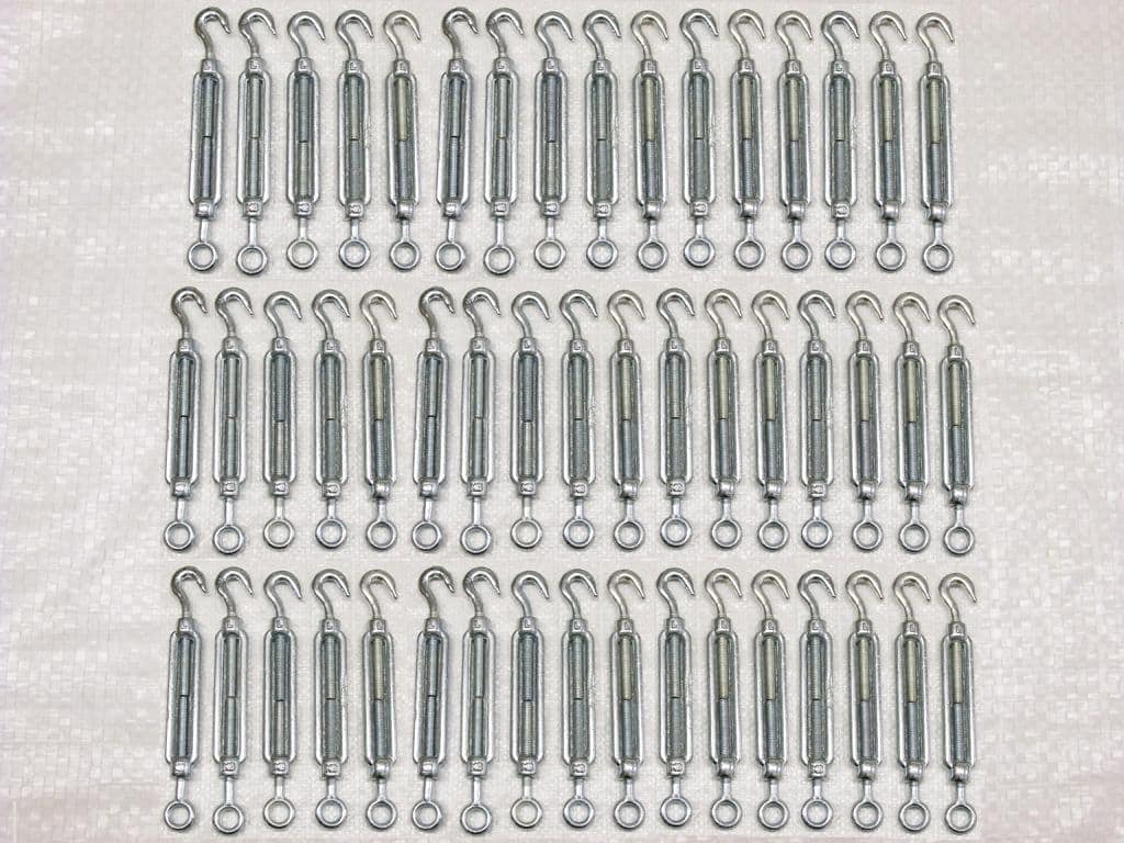Galvanised Forged Straining Screw Hook Eye M6 X50 (Caravan Turnbuckle Open Body)