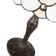 image 4 of Traditional Stained Glass 12in Tiffany Lamp with Amber Beads | Orange | Amber | 1