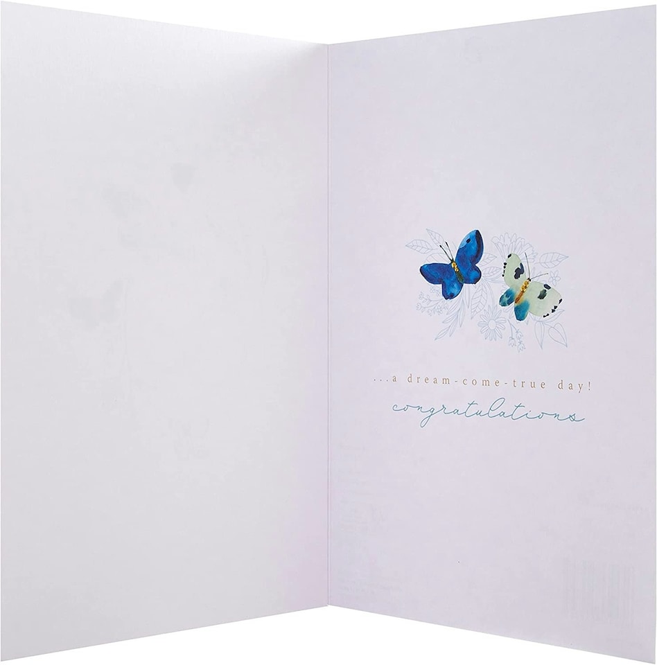 image 1 of Traditional Gold Rings Design Wedding Congratulations Card for Couple