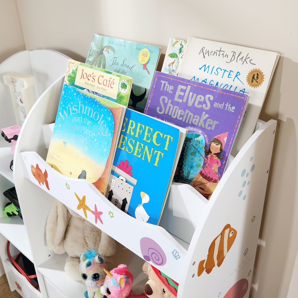 image 1 of Kids Storage Toy Bookshelf Organiser Drawer Two Storage Boxes Shelves