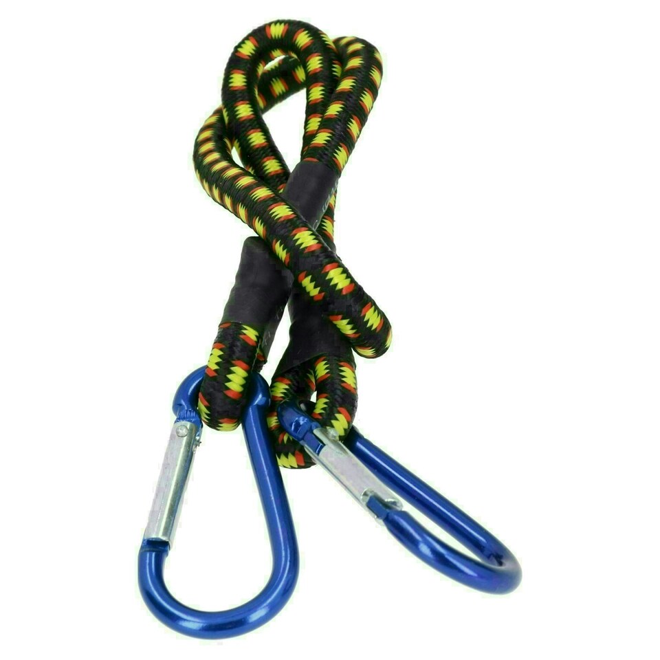 image 1 of 24" Bungee Strap with Aluminium Carabiners Hook Tie Down Fastener Holder 2pc