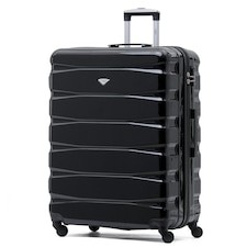 Flight Knight 29" Extra Large Suitcase – 20kg Capacity Hard Shell Check-In Luggage with 4 Wheels  100+ Airlines Approved: Ryanair, EasyJet, Jet2, Wizz Air, BA | Black | Black Gloss | Large
