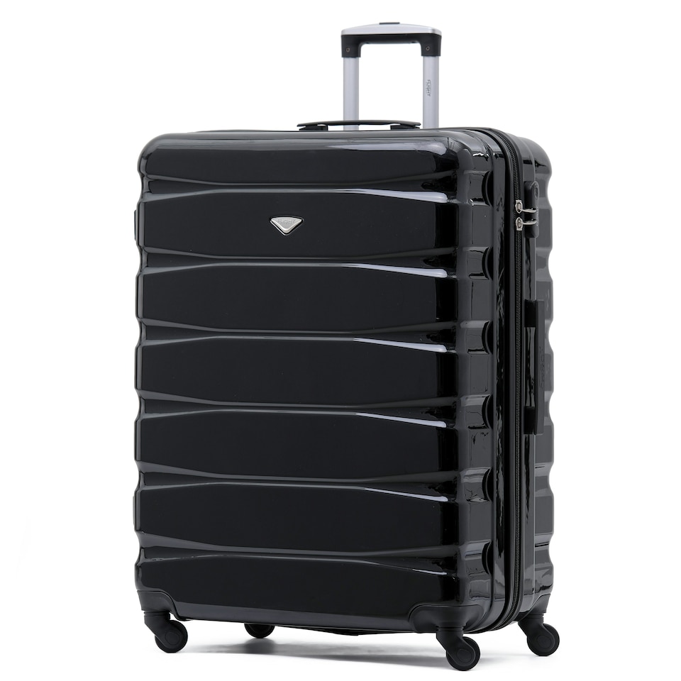 image 1 of Flight Knight 29" Extra Large Suitcase – 20kg Capacity Hard Shell Check-In Luggage with 4 Wheels  100+ Airlines Approved: Ryanair, EasyJet, Jet2, Wizz Air, BA | Black | Black Gloss | Large
