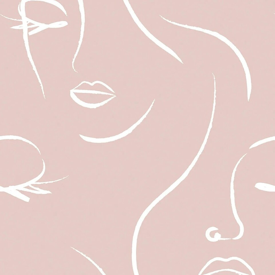 image 1 of Belle Wallpaper in Blush Pink Multi