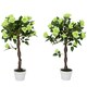 image 6 of Outsunny Set of 2 90cm Artificial Rose Tree, Fake Decorative Plant, Green