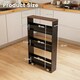 image 2 of COSTWAY 4-Tier Slim Storage Cart with Open Shelves Black Black