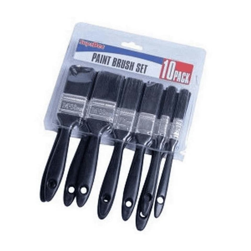 SupaDec Polyester Brush Set (10 Pack) - Black - One Size