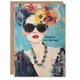 image 1 of Sunglasses Modern Fashion Portrait Woman Her Birthday Card