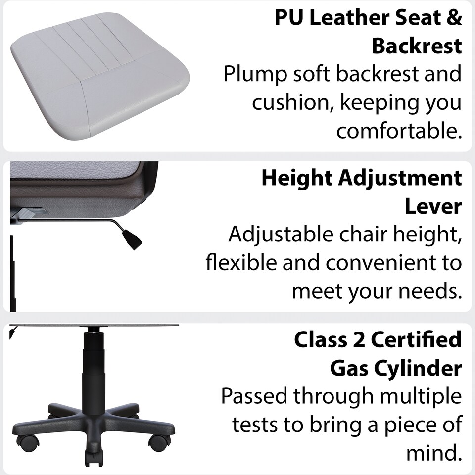 image 1 of Vida Designs Morton Office Chair Computer Desk Table Chair, Grey