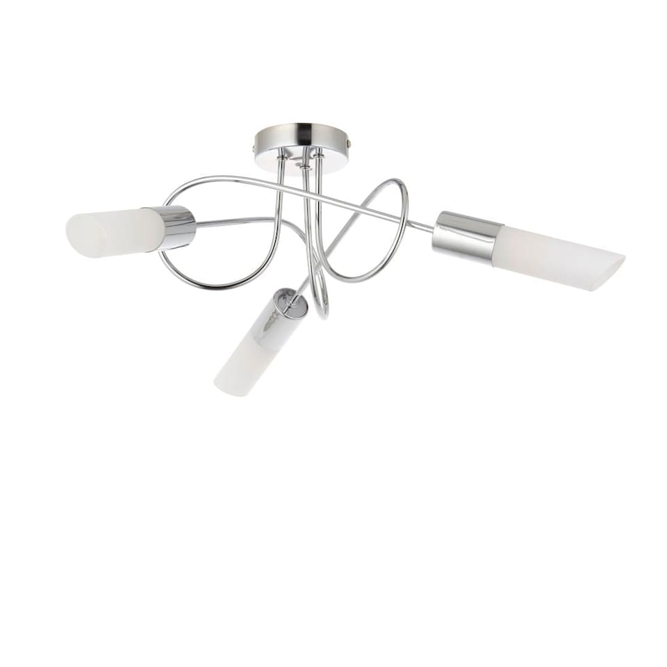 image 1 of Patras Chrome 3 Light Semi Flush Ceiling Light