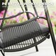 image 4 of Outsunny Rattan Swing Chair with Stand and Seat Cushion Grey | Dark Grey