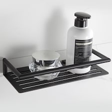 Showerdrape Verso Stainless Steel Black Rectangular Shower Basket | Black | Black | 1