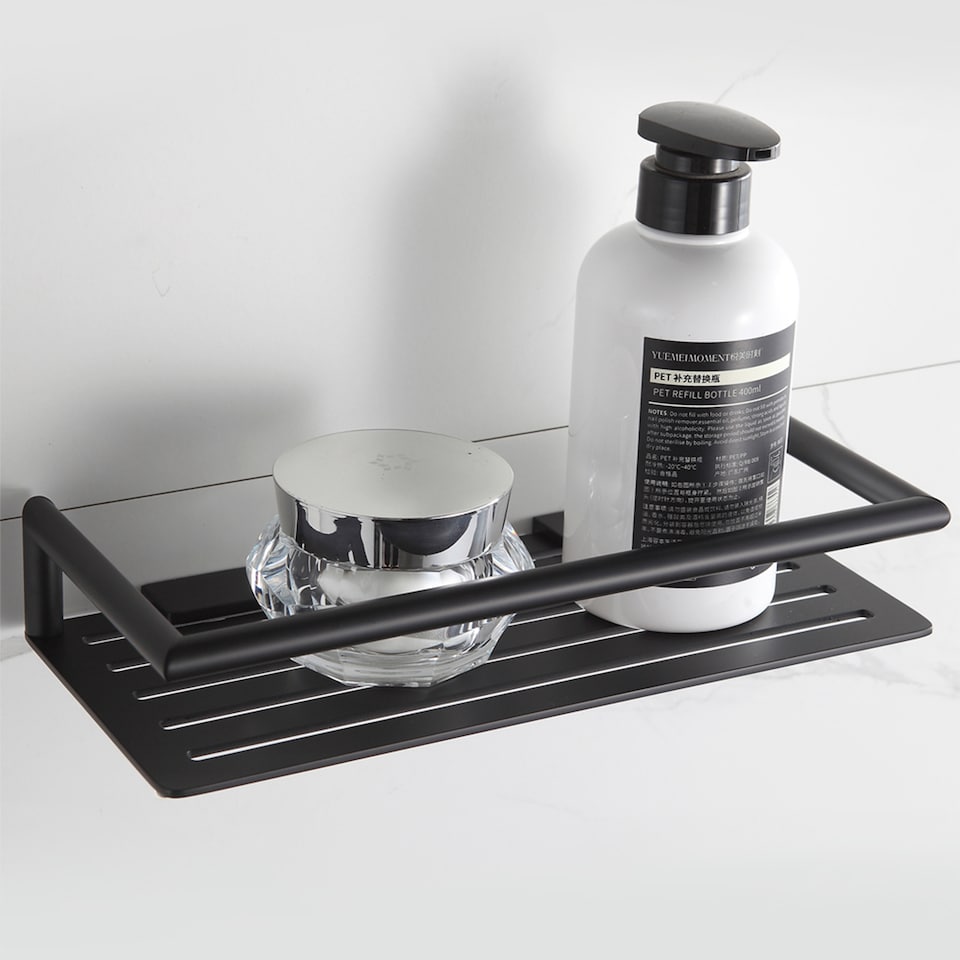 image 1 of Showerdrape Verso Stainless Steel Black Rectangular Shower Basket | Black | Black | 1