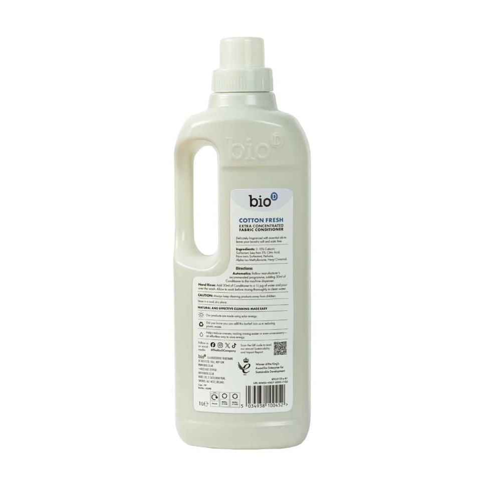 image 1 of Bio-D Cotton Fresh Fabric Conditioner 1 Litre