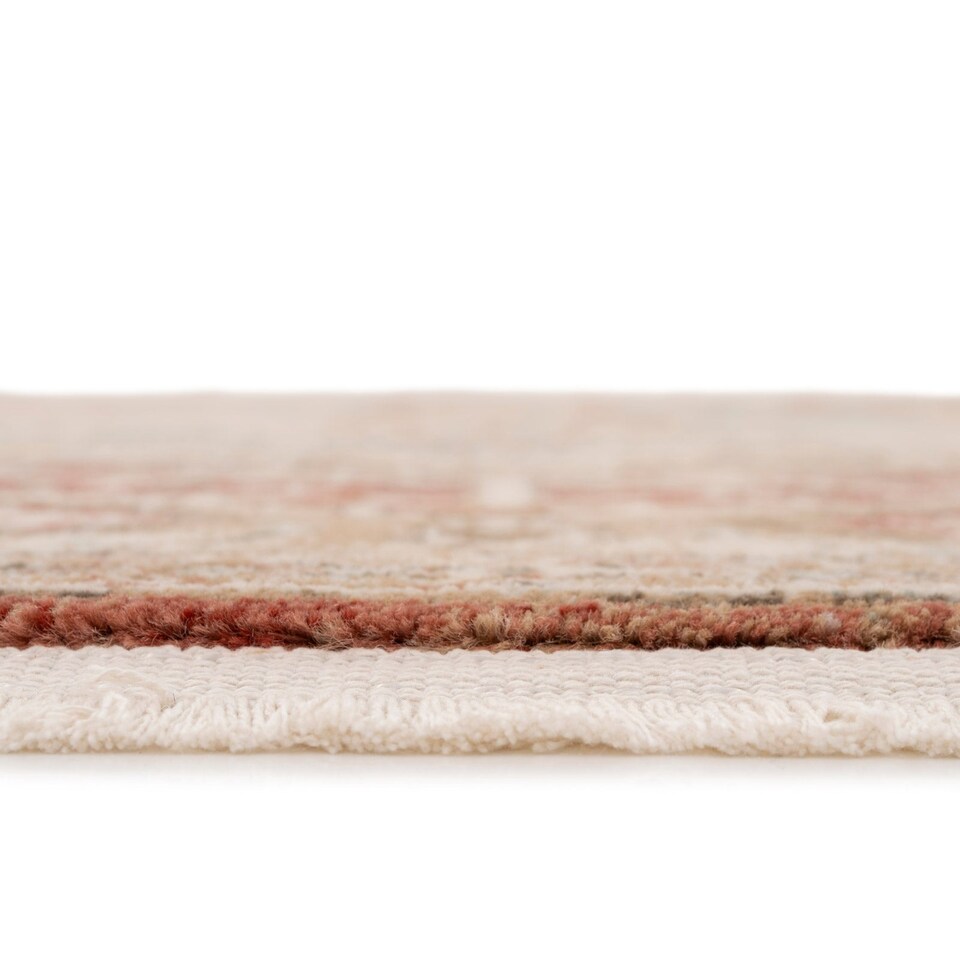 image 1 of KUKOON Selma Traditional Plush Rug – Warm Terracotta Distressed Living Room Carpet 80cm x 300cm
