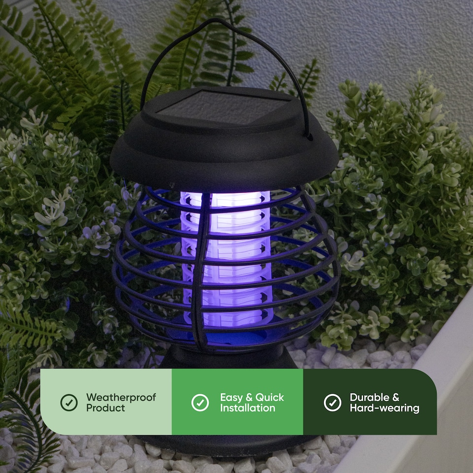 image 1 of Gardenwize Solar Flame Lantern & Bug Zapper Garden Light