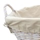 image 2 of White Finish Lined Wash Basket | Grey | Grey
