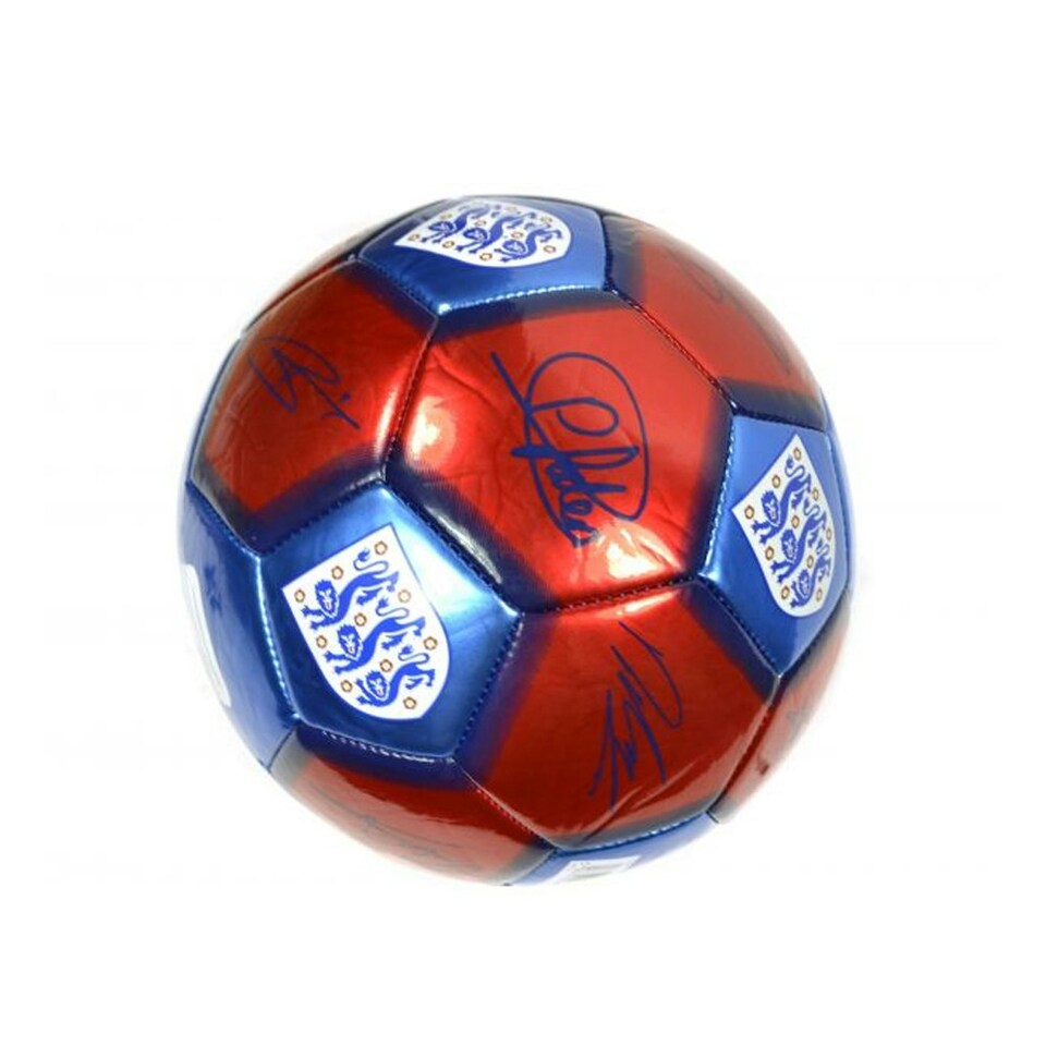 image 1 of England FA Come On England Signature Metallic Football - Red/Blue - 5