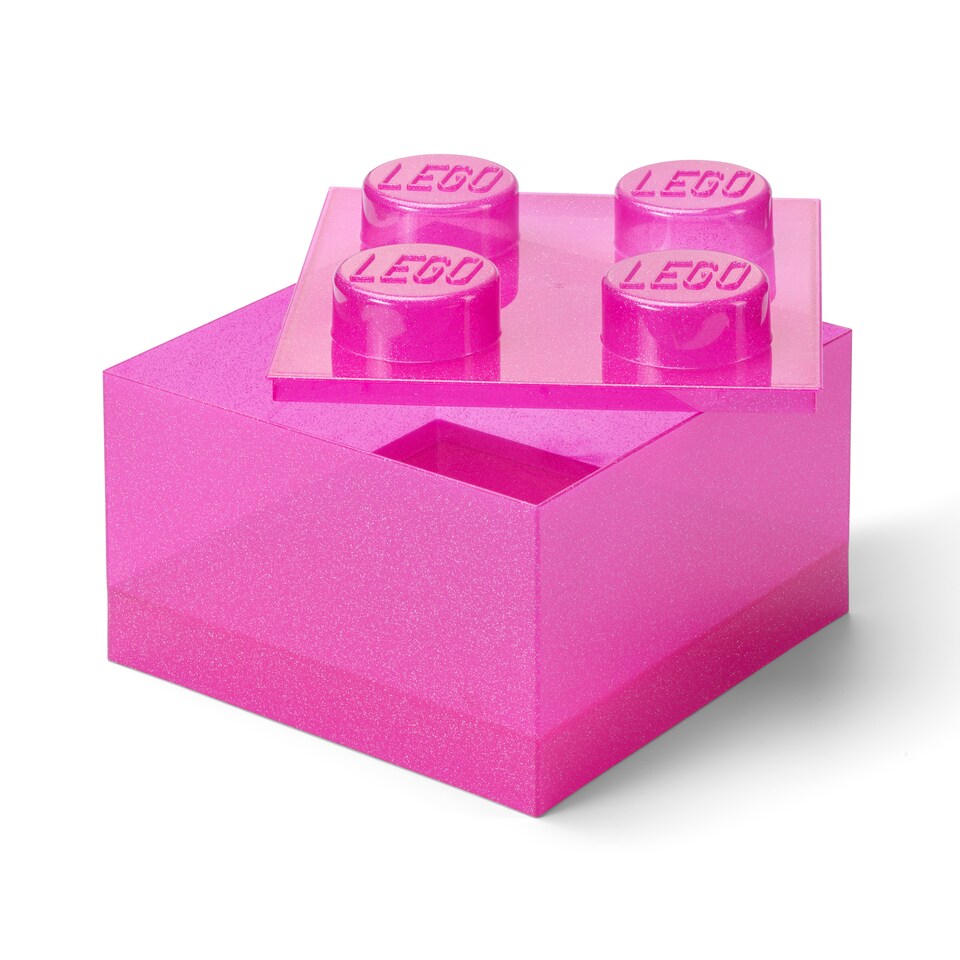 image 1 of LEGO Storage Brick 4 Stud - Glitter Medium Violet