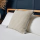 image 1 of BHS Cotton Pin Stripe Cushion with Fringe, Grey