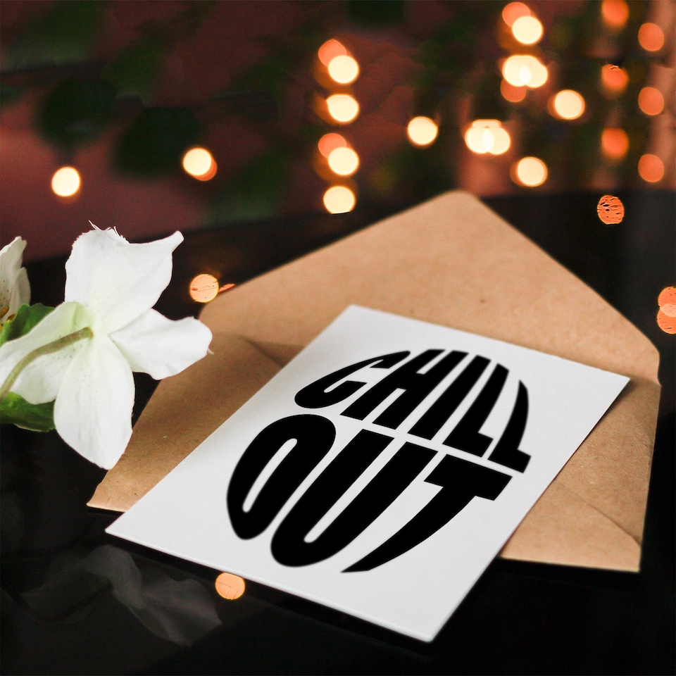 image 1 of Chill Out Fun Bold Simple Typography Design Greeting Card