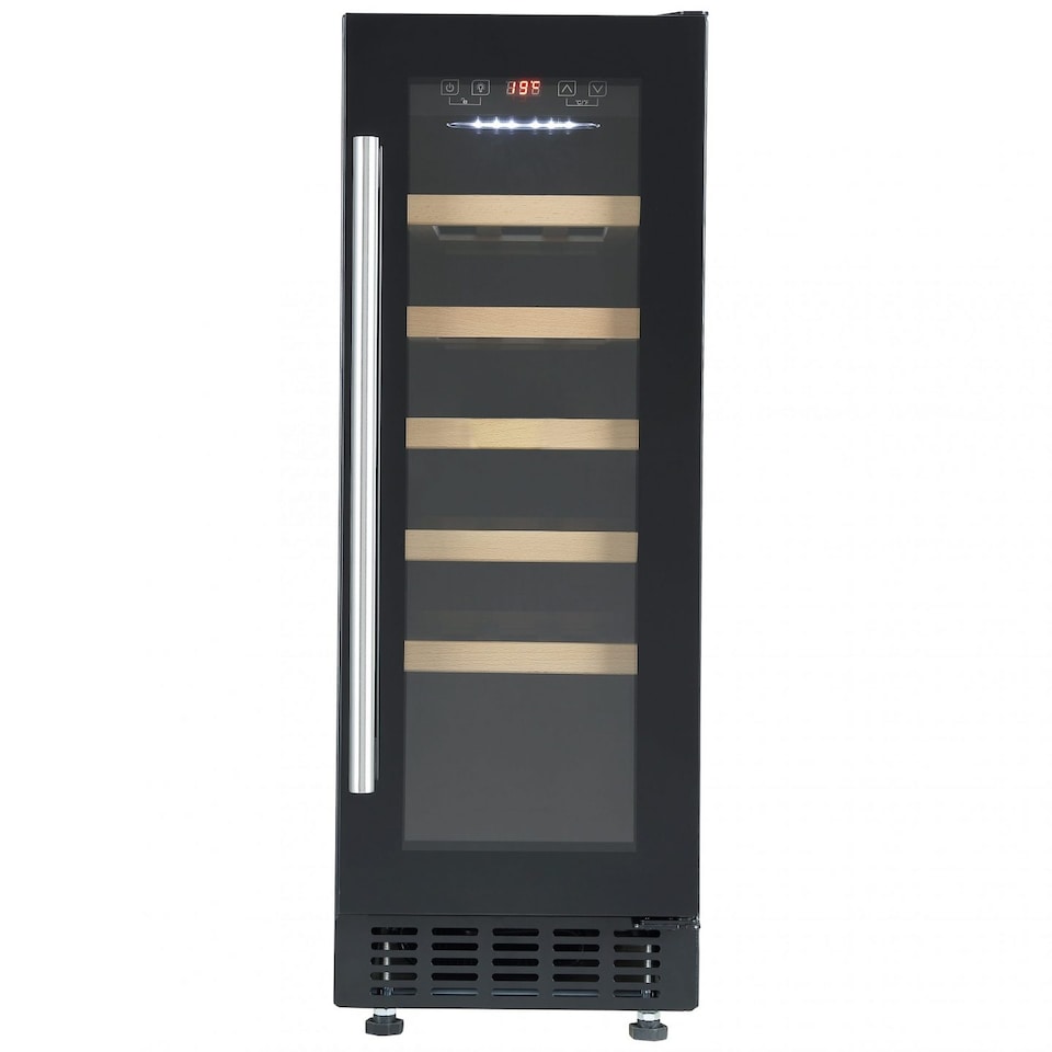 image 1 of Cookology CWC301BK 30cm Wine Cooler, Black, 20 Bottles, 60L, Digital Temp Control, 5 Shelves, Reversible Door