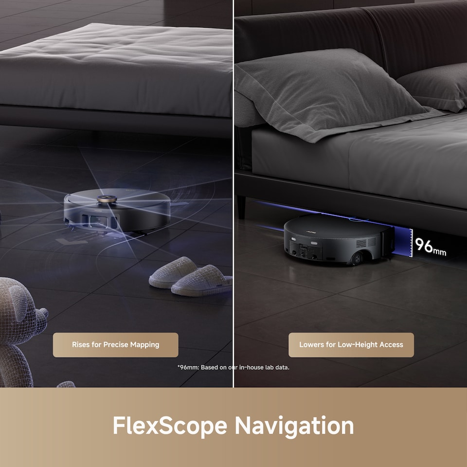 image 1 of MOVA Z60 Ultra Roller Complete Robot Vacuum Cleaner and Mop, 28000Pa Suction Power, Obstacle Avoidance and Step Clearance, Black