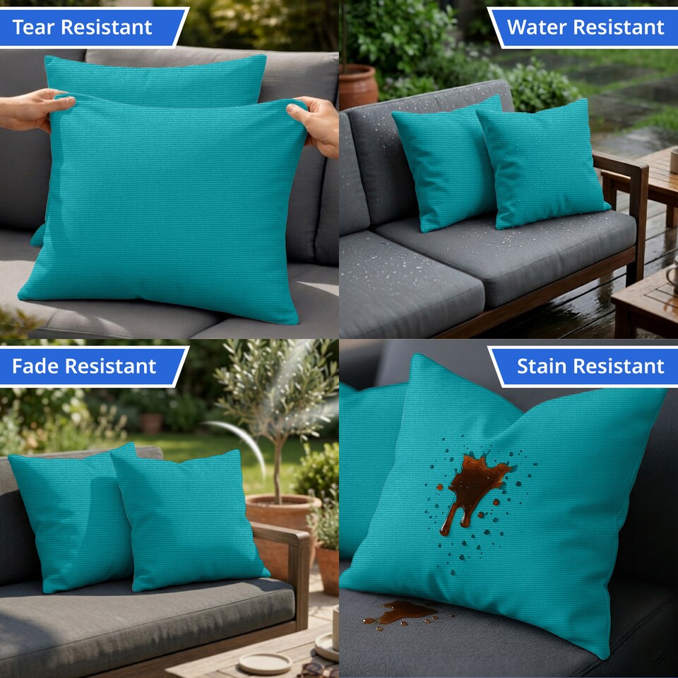 image 1 of Covers&All Sunbrella Throw Pillows Pack Of 4, Square 18 x 18, Canvas Aruba