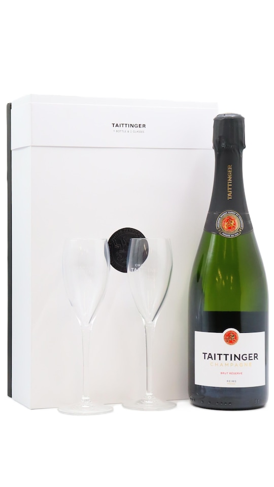 Taittinger - Brut Reserve NV Champagne Glass Pack