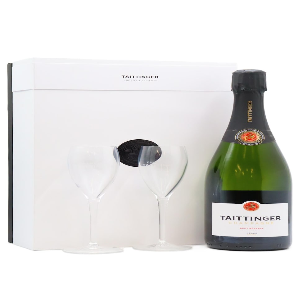 Taittinger - Brut Reserve NV Champagne Glass Pack