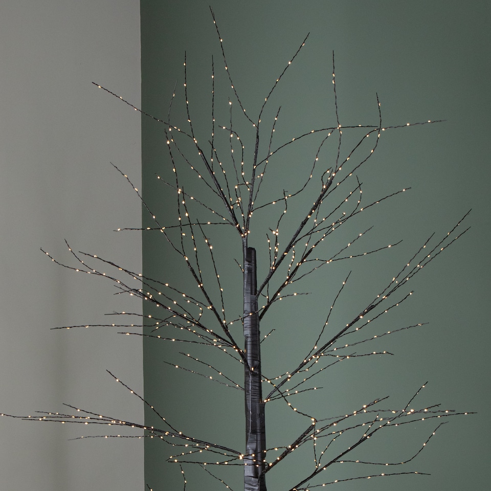 image 1 of 210cm Black Micro Dot Tree w/1600 WW LEDs Remote Control, 8 Functions & Timer