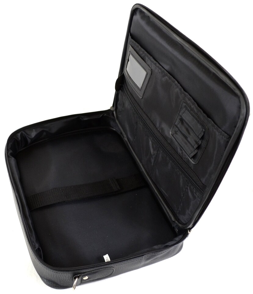 image 1 of Lorenz Leather Look Business / Work / Travel Briefcase / Shoulder / Laptop Bag | Black | Black