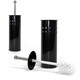 image 1 of STAINLESS STEEL BATHROOM TOILET CLEANING BRUSH & HOLDER FREE STANDING SET BLACK