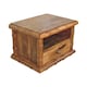 image 6 of Artisan Furniture Solid Wood Bamboo Open Bedside in Amber Oak Finish, 1 Drawer & 1 Shelf, Brown