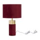 image 3 of Set of 2 Burgundy Velvet with Brass Detail Table Lamps Purple | Purple