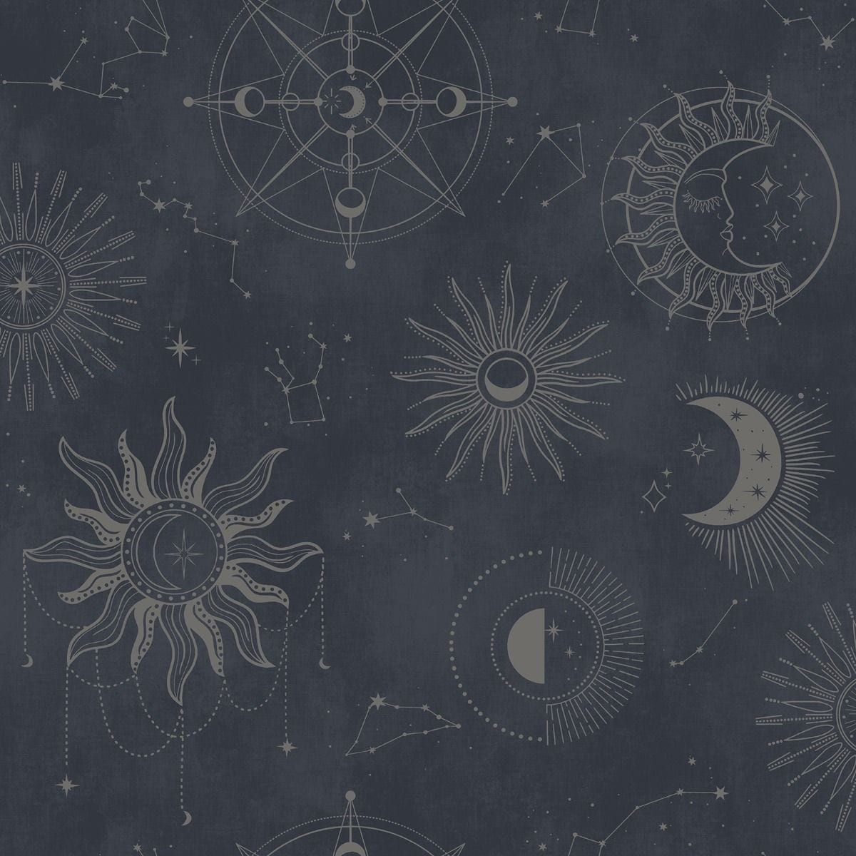 Holden Decor Cosmic Wallpaper Silver Navy/Silver 1