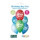 image 2 of Assorted Colour Birthday Boy Fun Latex Balloons 33cm / 13 in - Pack of 6