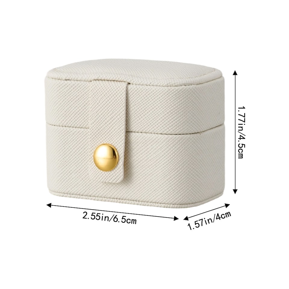 image 1 of Living and Home Compact Portable Mini Ring Holder Case-White | White