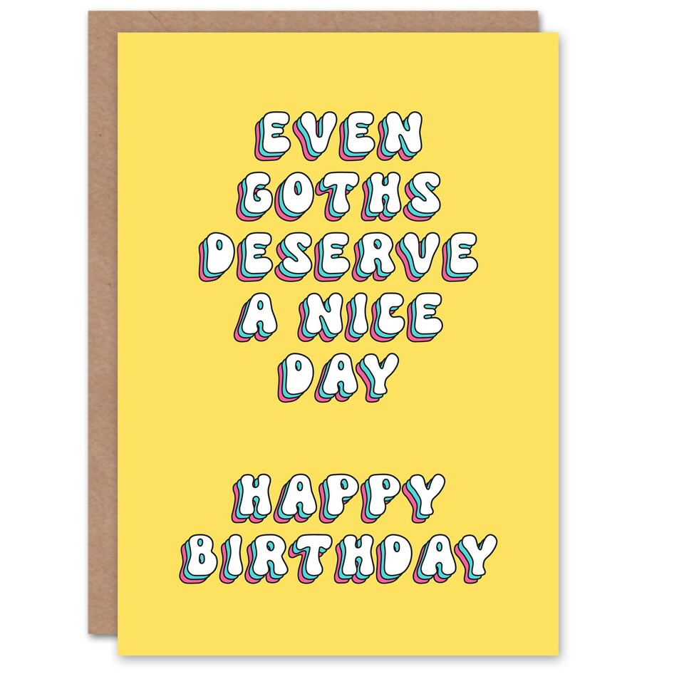 image 1 of Even Goths Deserve Nice Day Retro Funny Birthday Card
